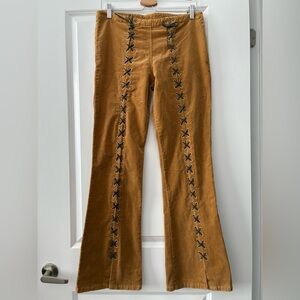 Vintage Y2K 725 Originals Size 11 Junior Ladies Corduroy Lace-Up Flare Pants